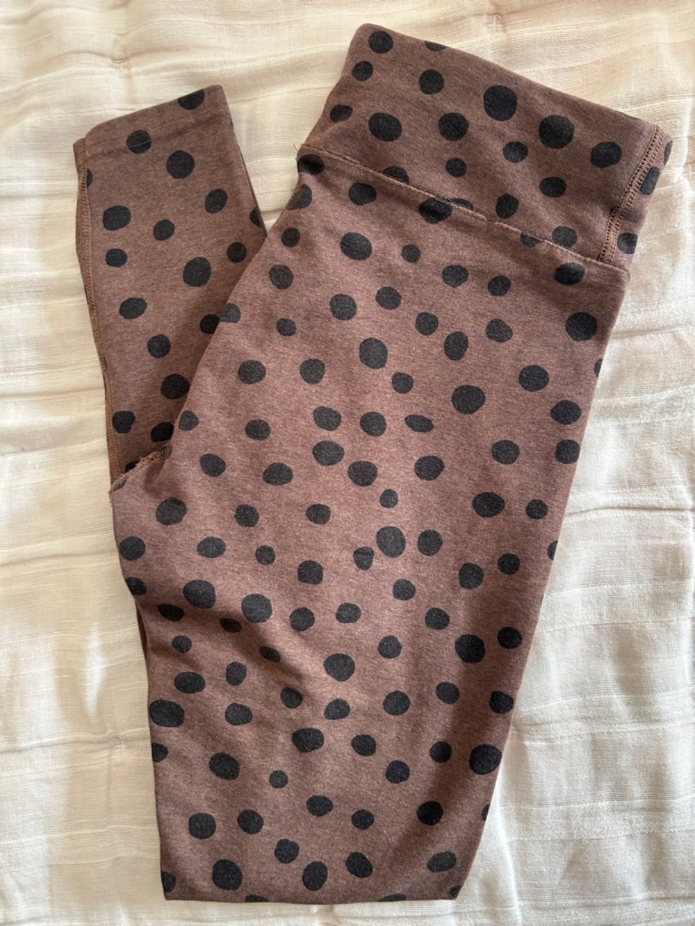 Pact Organic Leggings Brown Black Spot Small